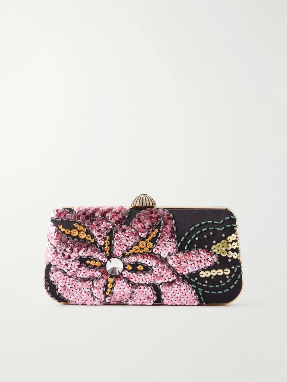 Valentino Garavani Carry Secrets Embellished Satin Clutch in multi