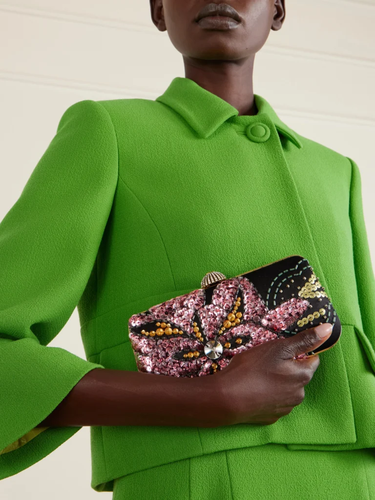 Valentino Garavani Carry Secrets Embellished Satin Clutch