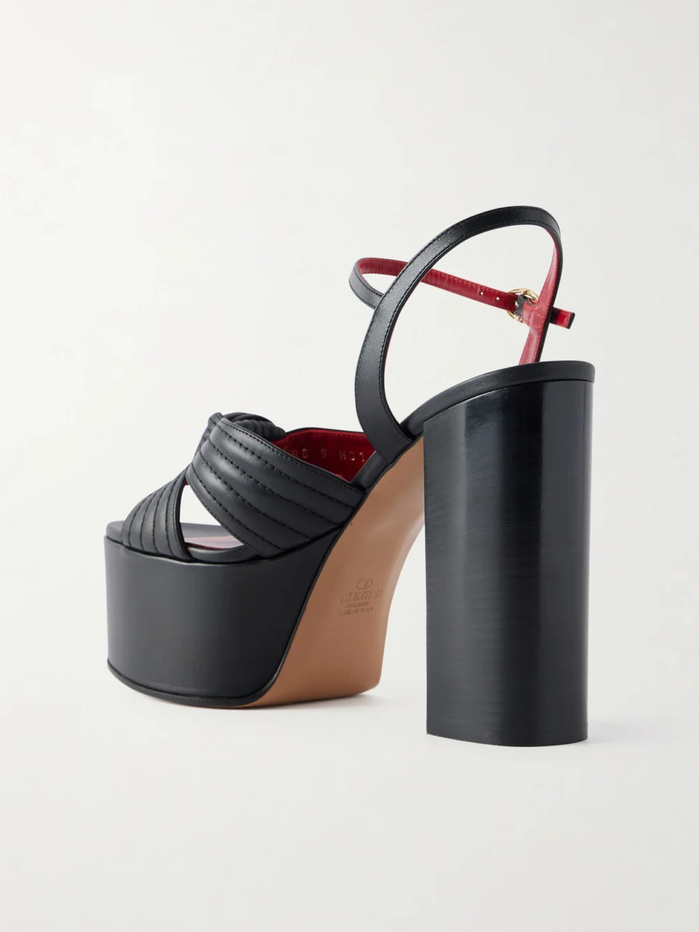 Back view of the Valentino Garavani Crasher 125 Leather Platform Sandals