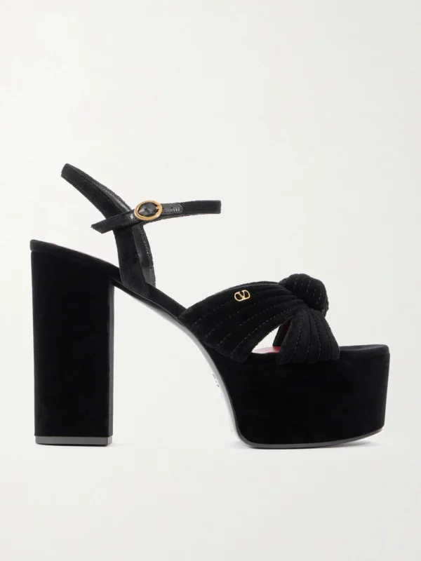Valentino Garavani Crasher 125 Velvet Platform Sandals