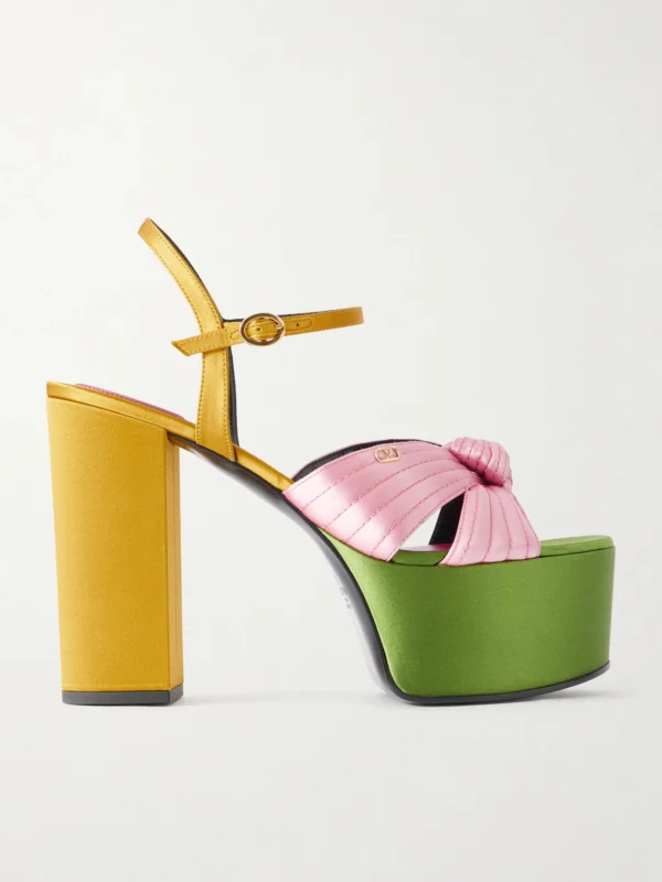 Valentino Garavani Crasher 125 Vlogo-embellished Knotted Satin Sandals