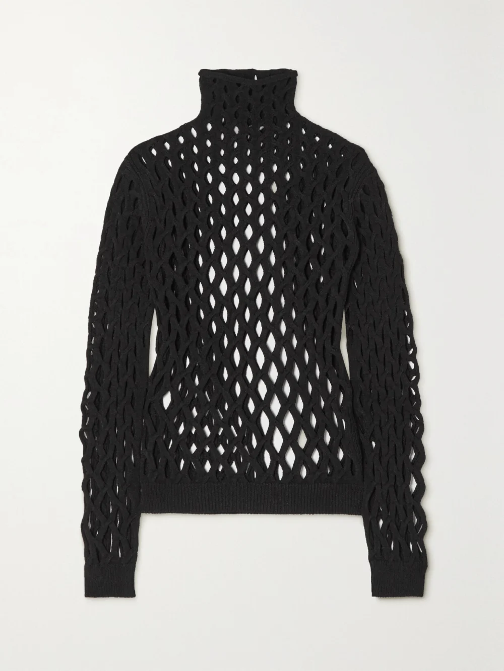 Valentino Garavani Cutout Stretch-knit Turtleneck Top in black