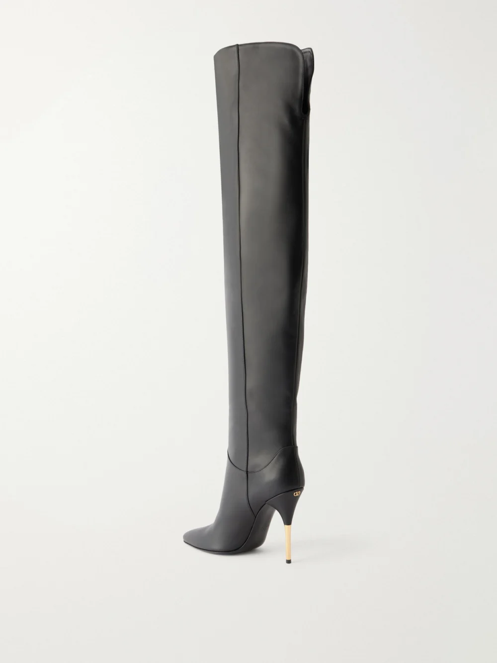 Back view of the Valentino Garavani Deboot 105 Paneled Leather Over-the-knee Boots