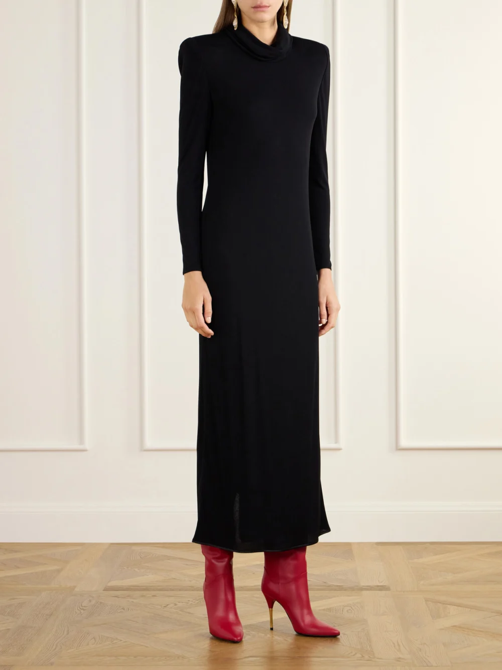 Valentino Garavani Deboot 105 Paneled Leather Over-the-knee Boots, styled view