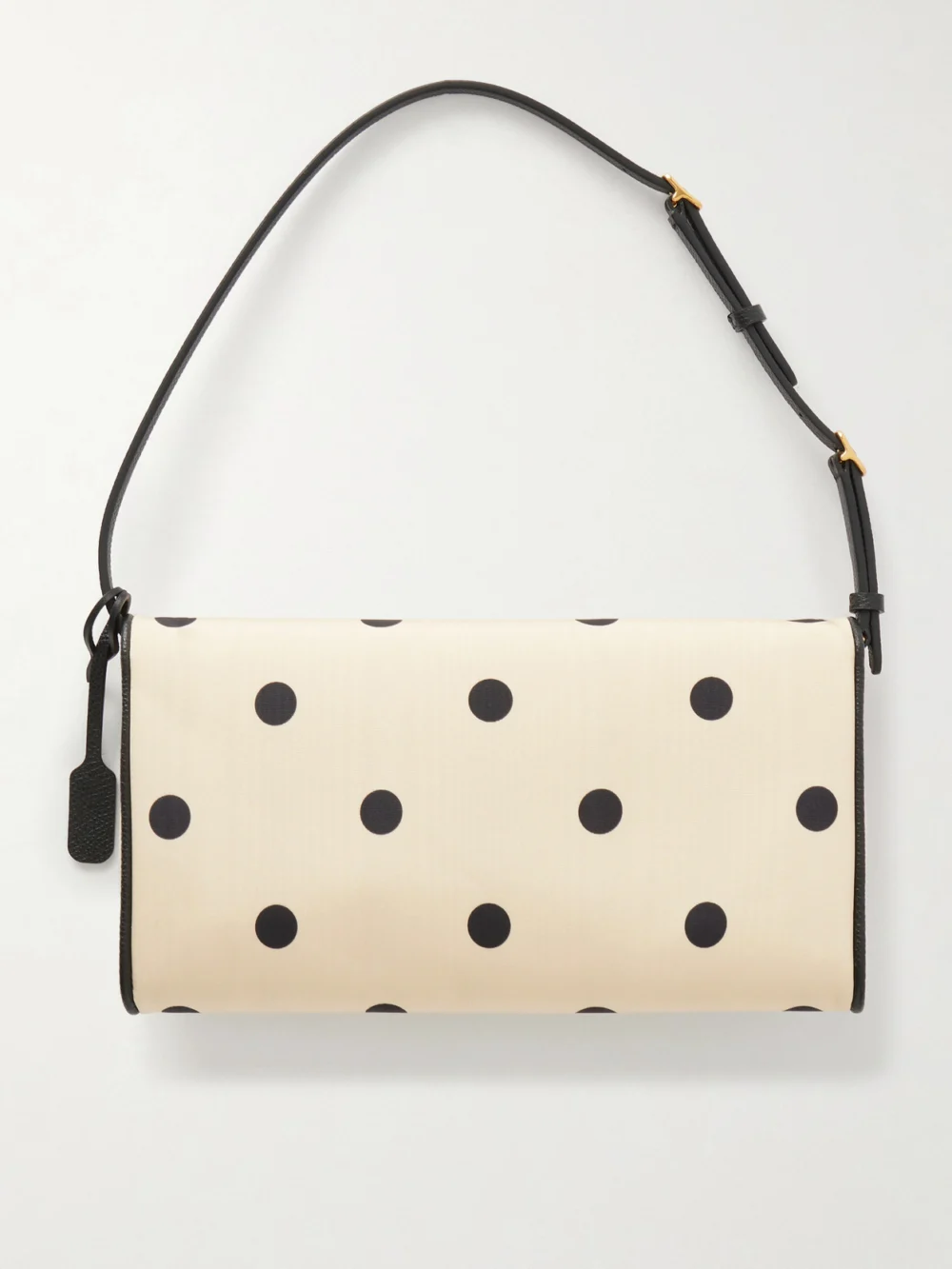Back view of the Valentino Garavani Devain Polka-dot Moire Clutch