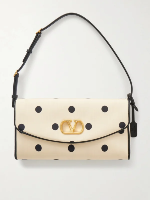 Valentino Garavani Devain Polka-dot Moire Clutch