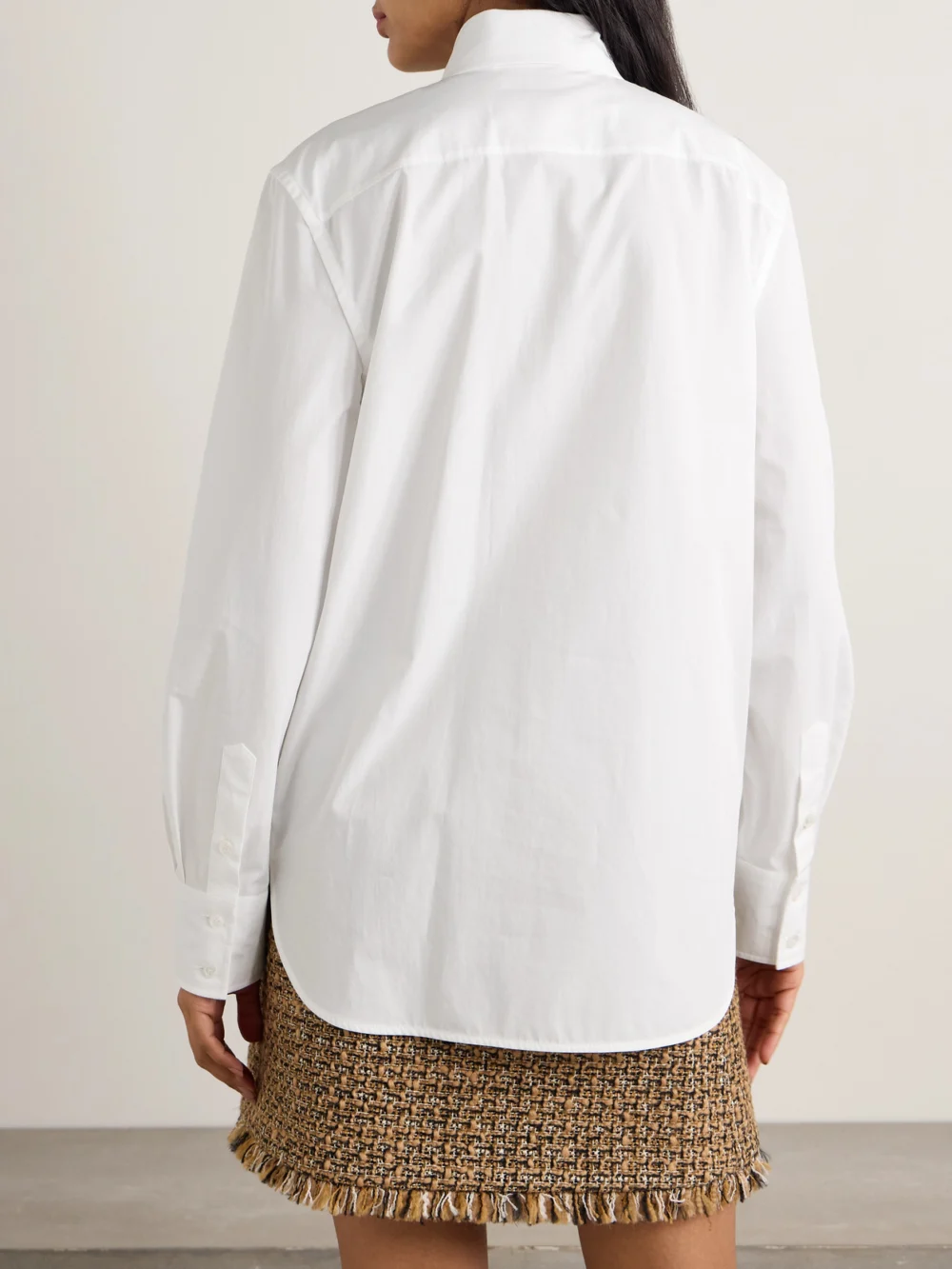 Back view of the Valentino Garavani Embellished Cotton-poplin Shirt