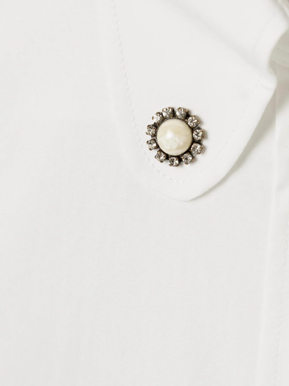 Close-up detail of the Valentino Garavani Embellished Cotton-poplin Shirt