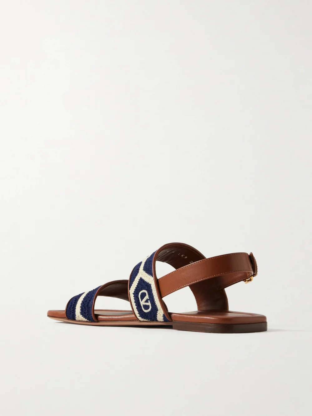 Back view of the Valentino Garavani Embroidered Leather Sandals