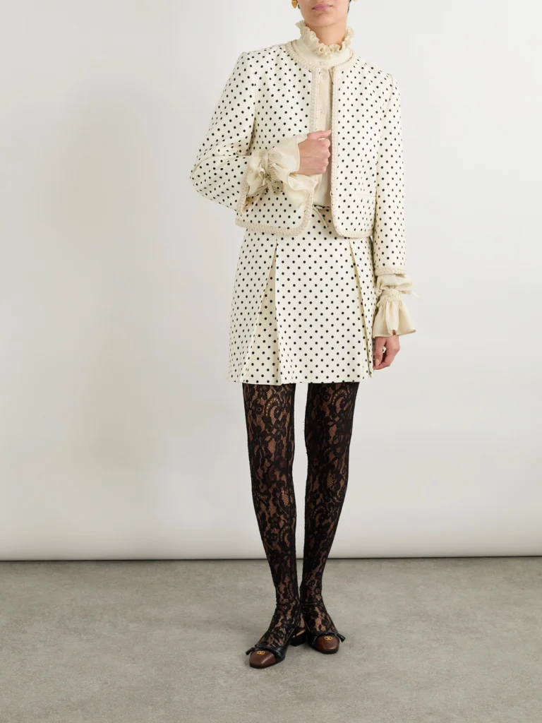 Valentino Garavani Embroidered Polka-dot Woven Jacket