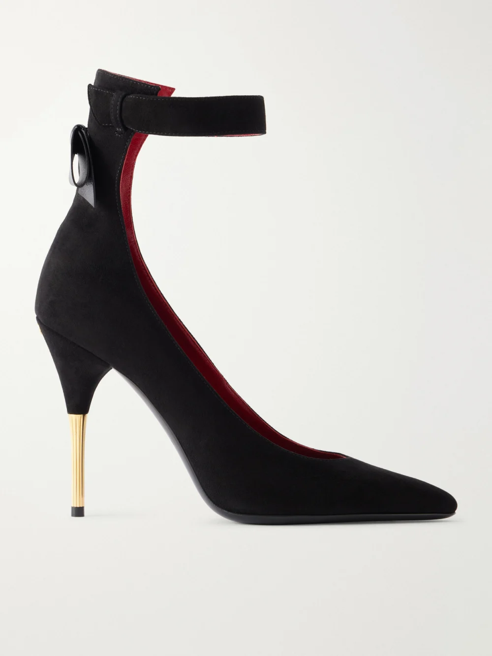 Valentino Garavani Fatale 105 Bow-detailed Suede Pumps in black