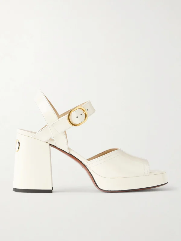 Valentino Garavani Fawcette Leather Mid-heel Sandals