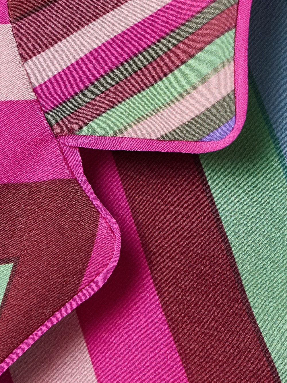 Close-up detail of the Valentino Garavani Feather-trimmed Printed Silk Crepe De Chine Shirt