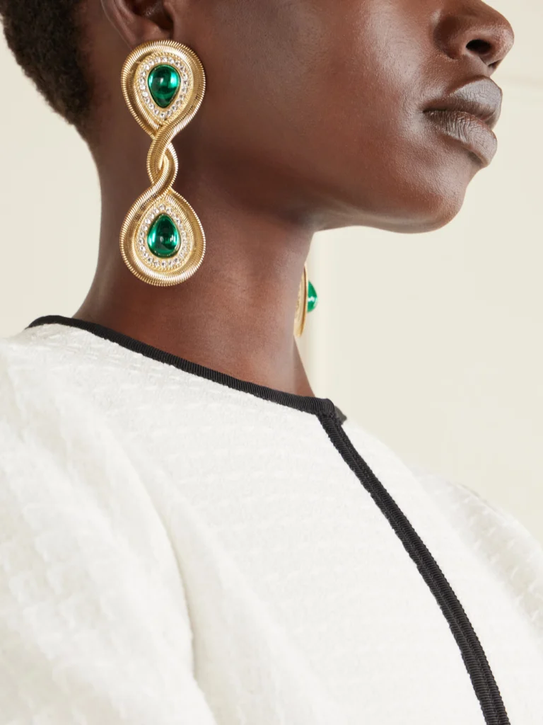 Valentino Garavani Gold-tone Crystal Earrings