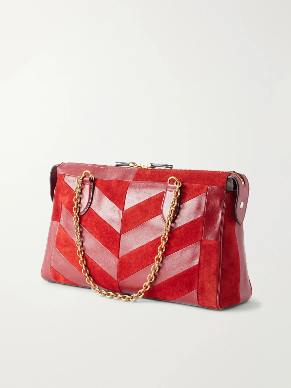 Back view of the Valentino Garavani Growl Medium Embellished Leather Shoulder Bag