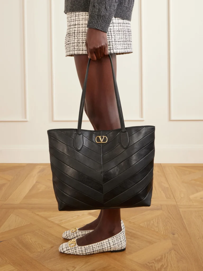 Valentino Garavani Jean Medium Chevron Leather Tote