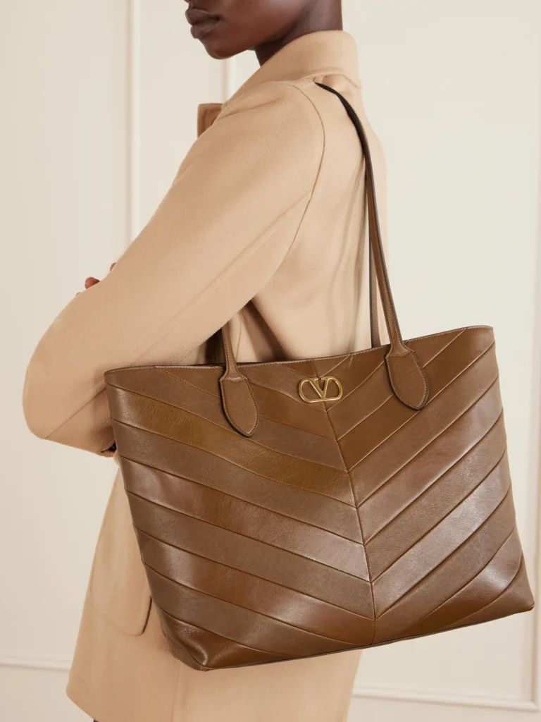 Valentino Garavani Jean Medium Chevron Leather Tote