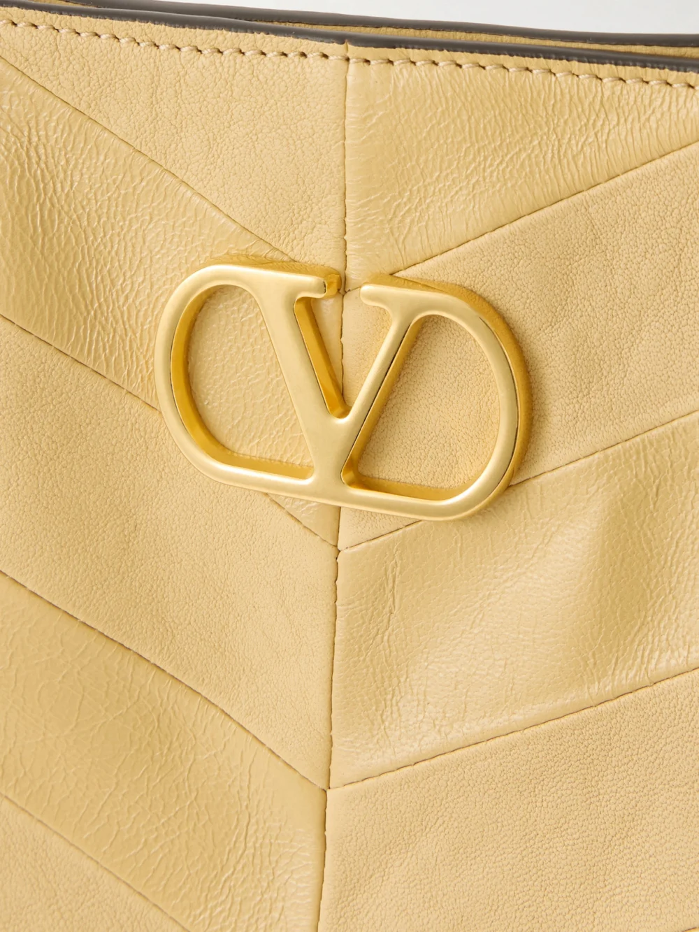 Close-up detail of the Valentino Garavani Jean Paneled Leather Tote