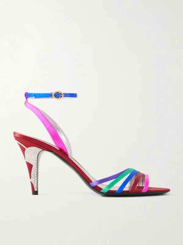 Valentino Garavani Ladycrush 85 Crystal-embellished Satin Sandals