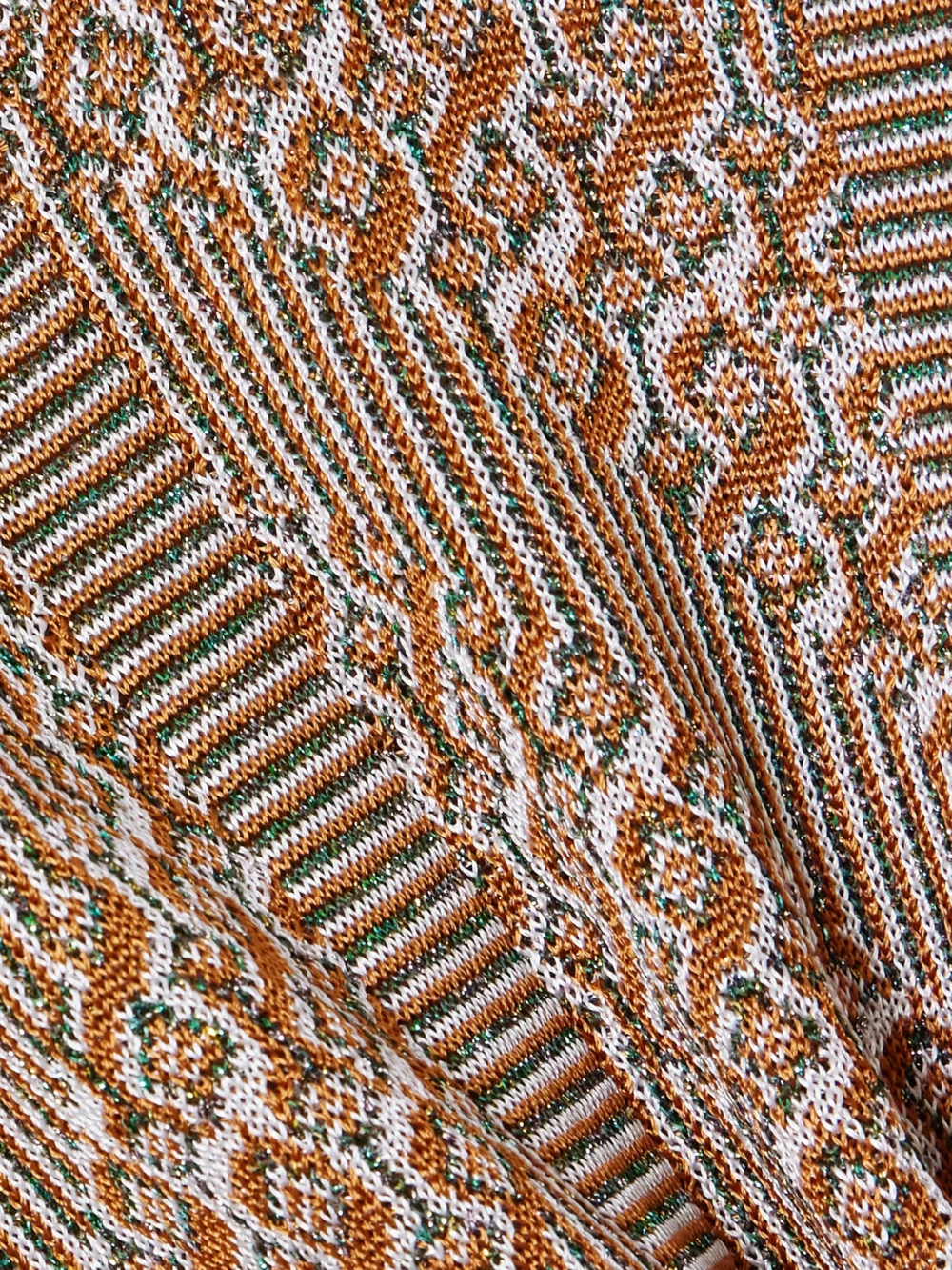 Close-up detail of the Valentino Garavani Metallic Intarsia-knit Midi Dress