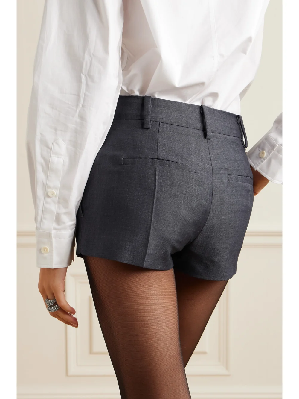 Back view of the Valentino Garavani Mohair and Wool-blend Shorts