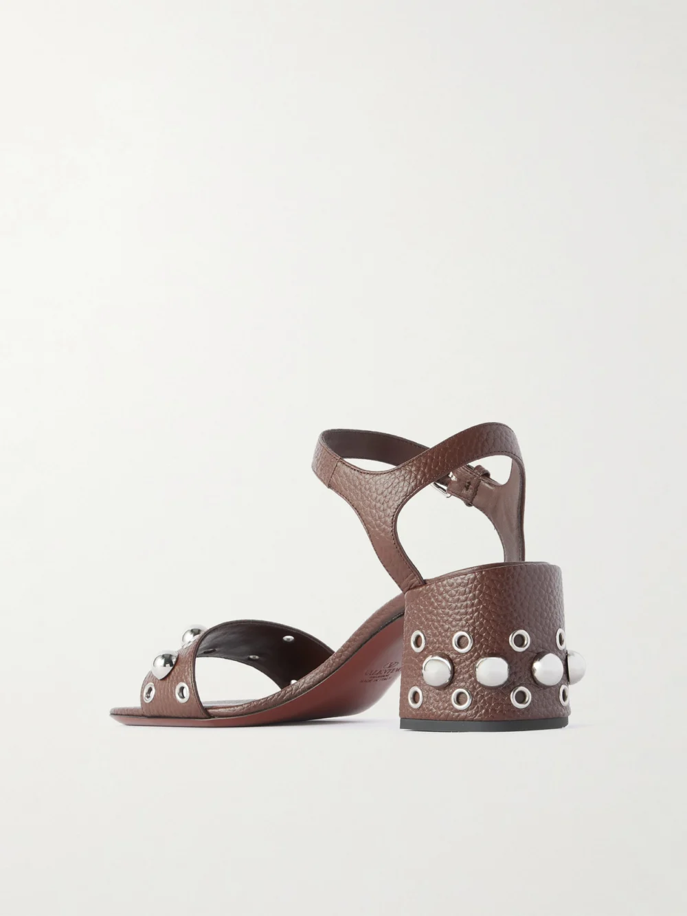 Back view of the Valentino Garavani Nellcôte 60 Embellished Textured-leather Sandals