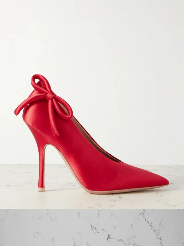 Valentino Garavani Nite-out 110 Bow-detailed Cutout Satin Pumps
