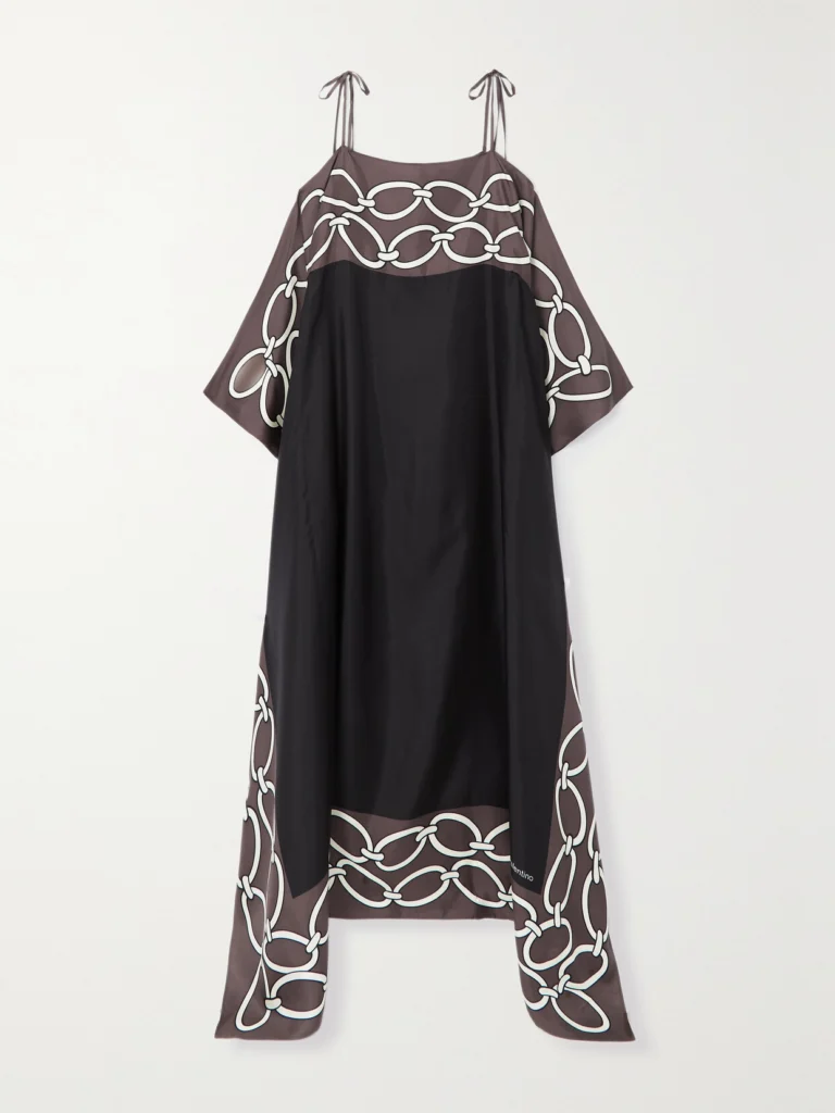 Valentino Garavani Off-the-shoulder Printed Silk Gown
