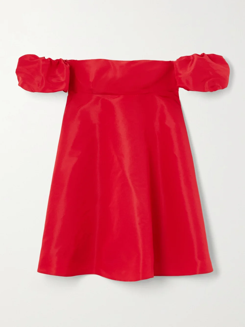 Valentino Garavani Off-the-shoulder Silk-faille Mini Dress in red