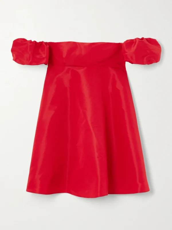 Valentino Garavani Off-the-shoulder Silk-faille Mini Dress