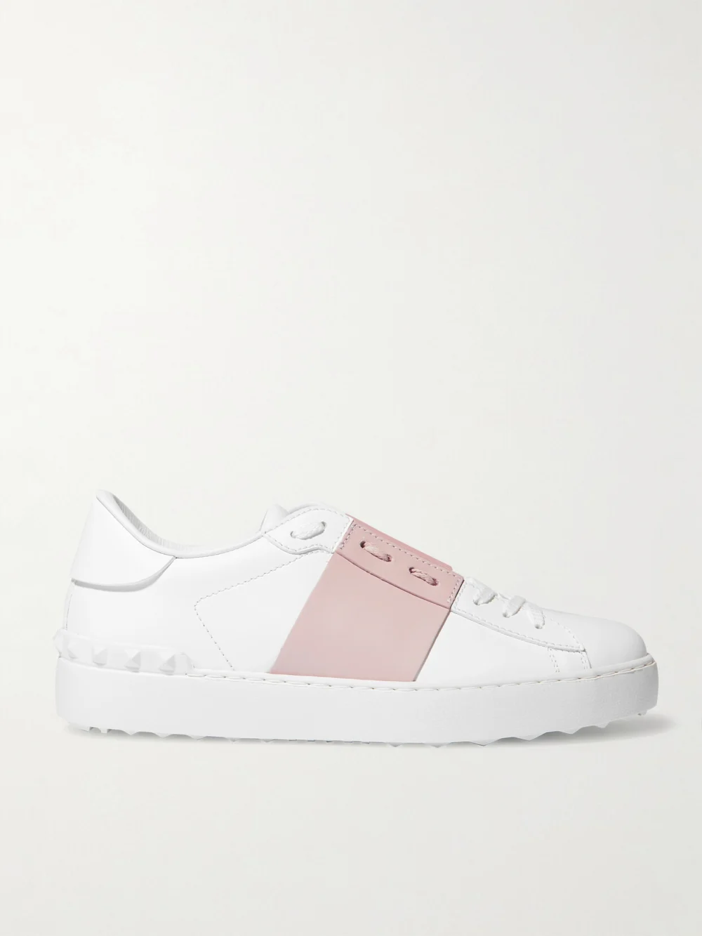 Valentino Garavani Open Two-tone Leather Sneakers in pastel pink