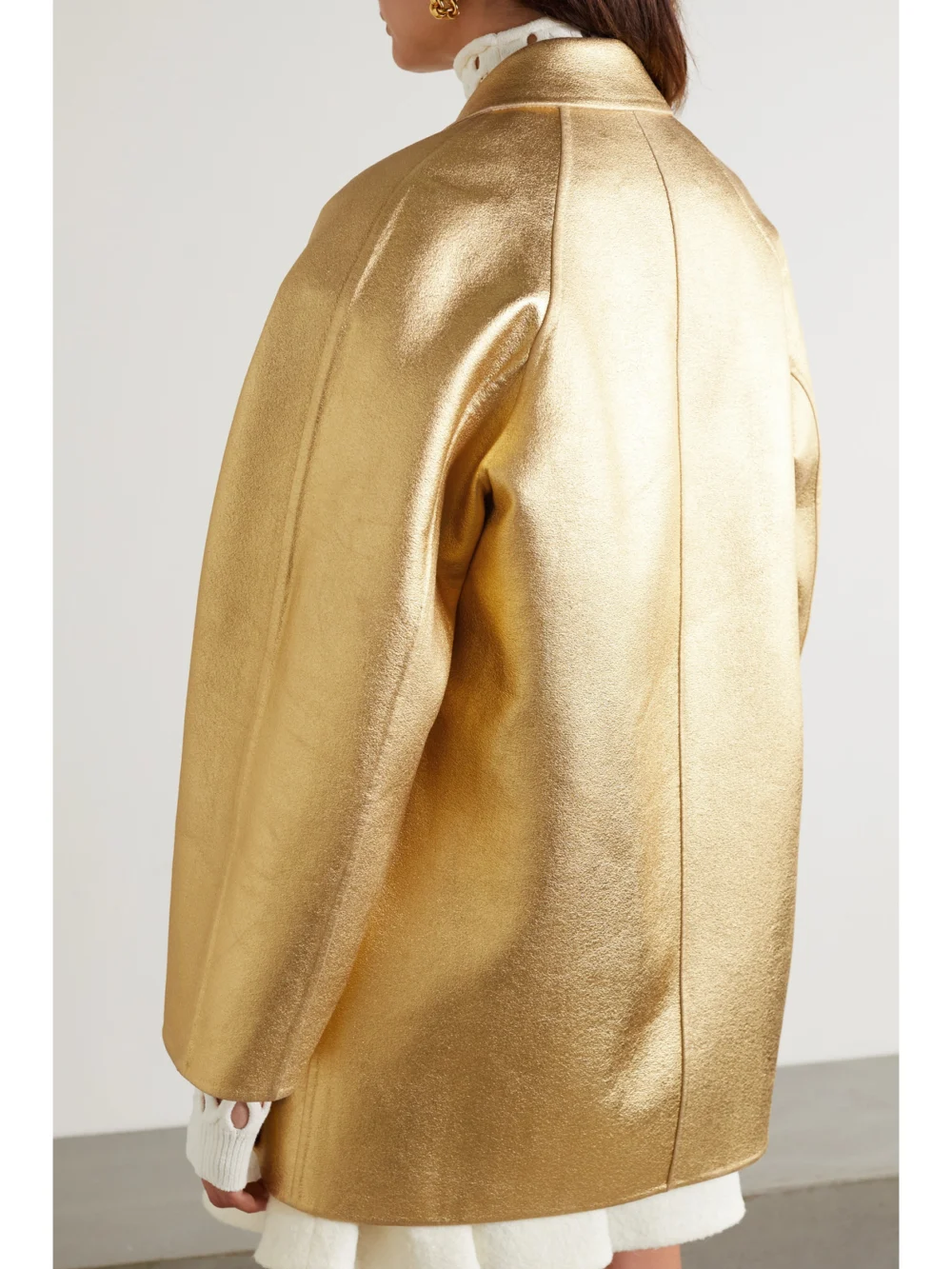 Back view of the Valentino Garavani Oversized Metallic Coated Wool and Cashmere-blend Blazer