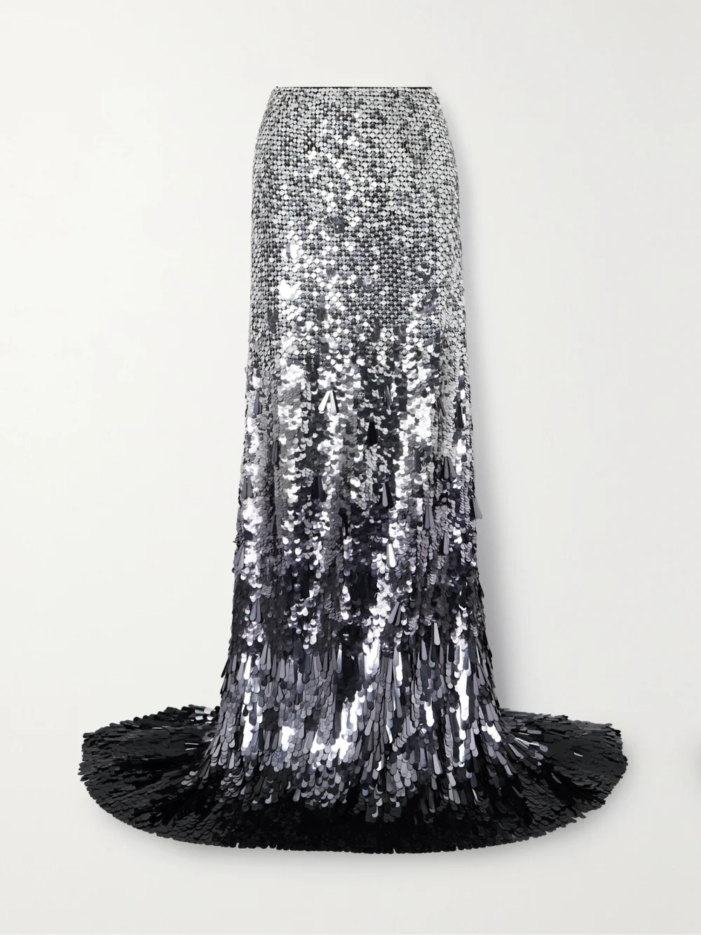 Valentino Garavani Paillette-embellished Mesh Maxi Skirt in silver