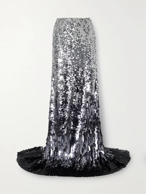 Valentino Garavani Paillette-embellished Mesh Maxi Skirt