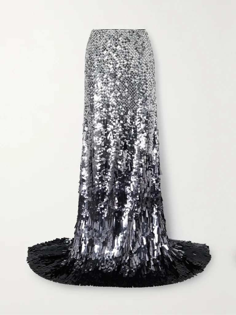 Valentino Garavani Paillette-embellished Mesh Maxi Skirt