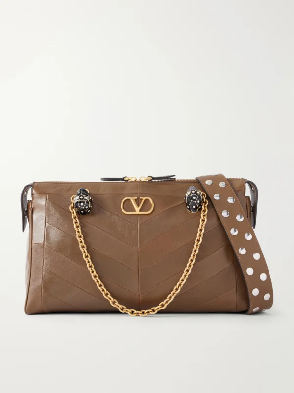 Valentino Garavani Panthea Embellished Leather Medium Shoulder Bag