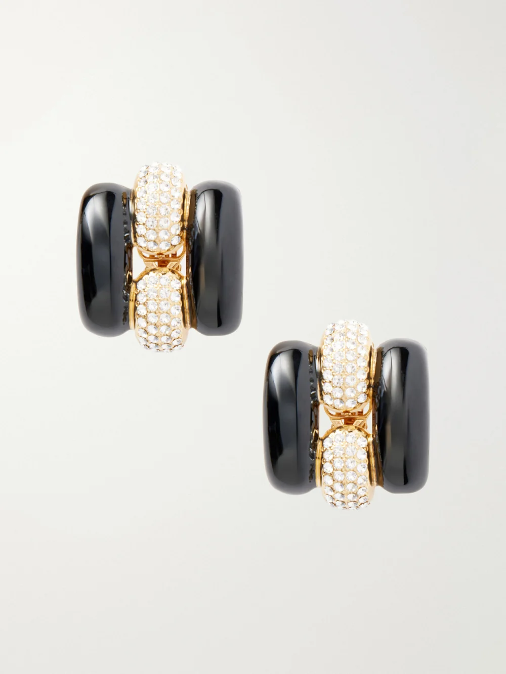 Valentino Garavani Pas Plus Crystal-embellished Enamel Earrings in gold
