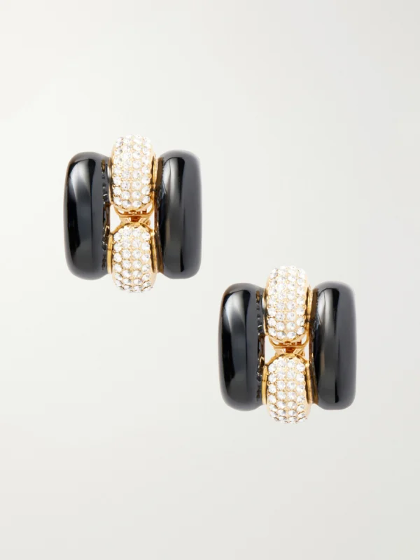 Valentino Garavani Pas Plus Crystal-embellished Enamel Earrings