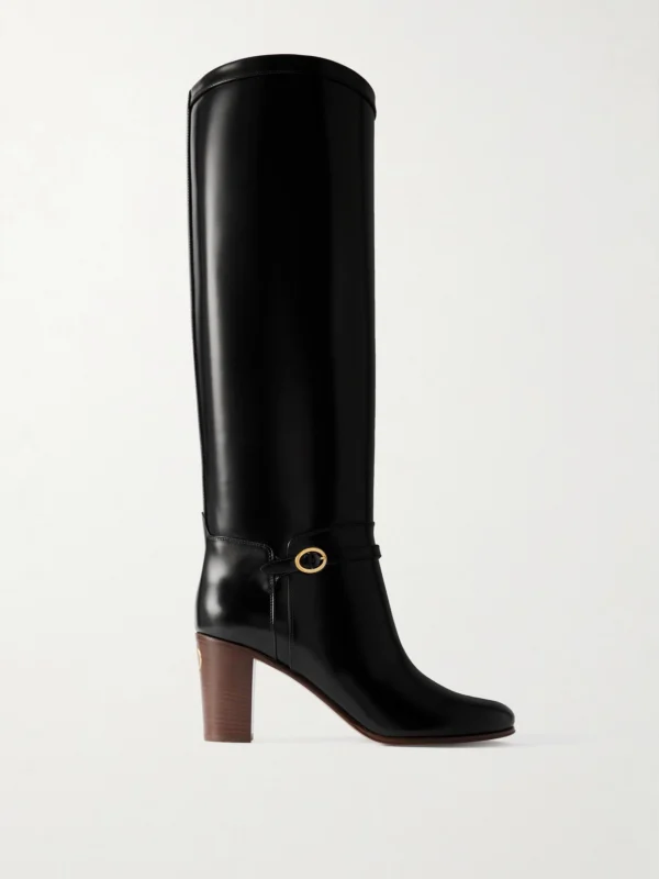 Valentino Garavani Pattie 75 Buckle-embellished Leather Boots