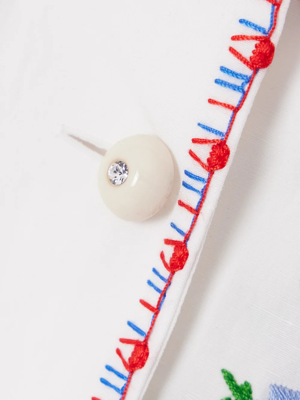 Close-up detail of the Valentino Garavani Pleated Embroidered Cotton, Linen and Silk-blend Midi Skirt