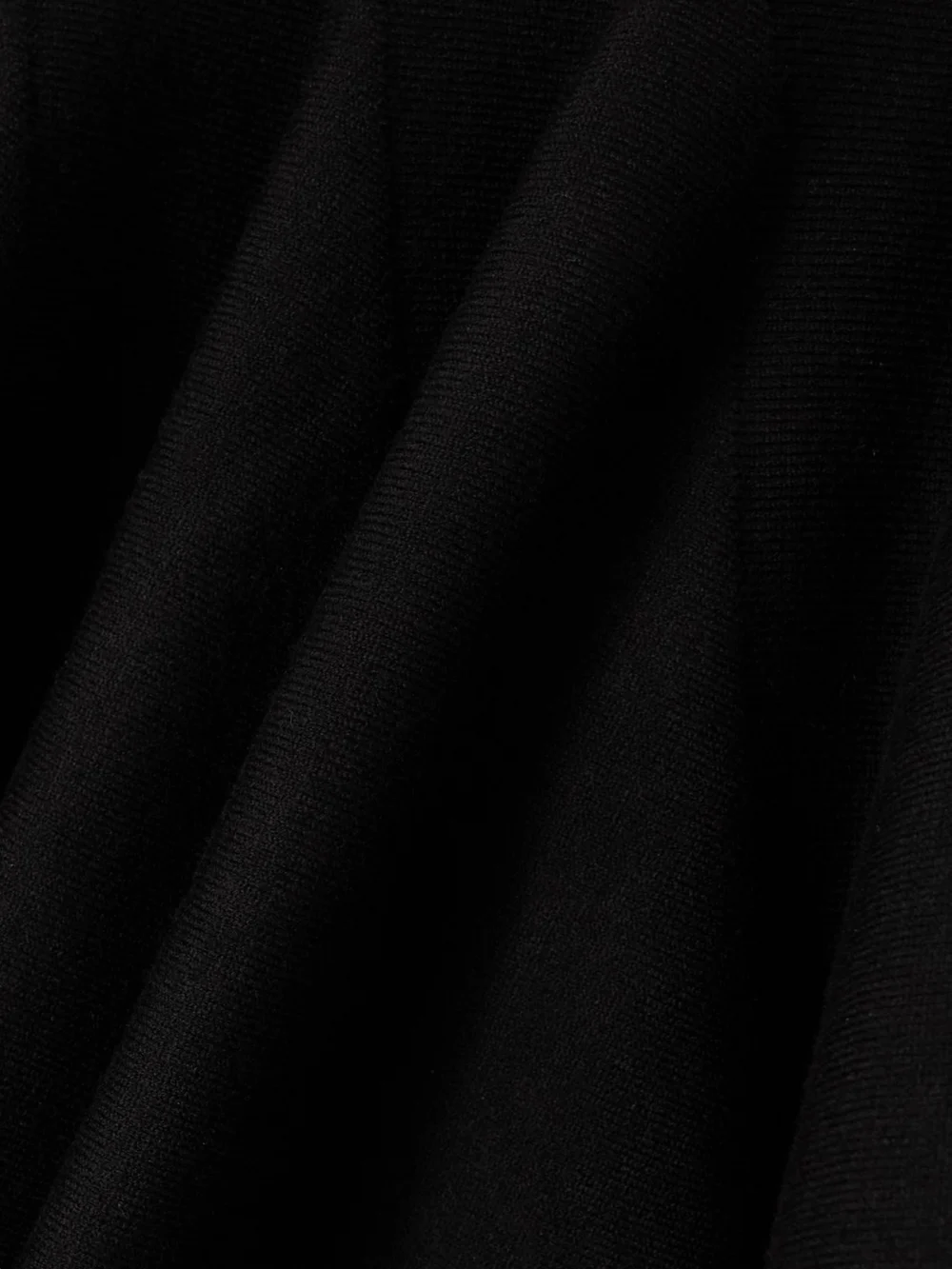 Close-up detail of the Valentino Garavani Pleated Knitted Wool-blend Turtleneck Mini Dress