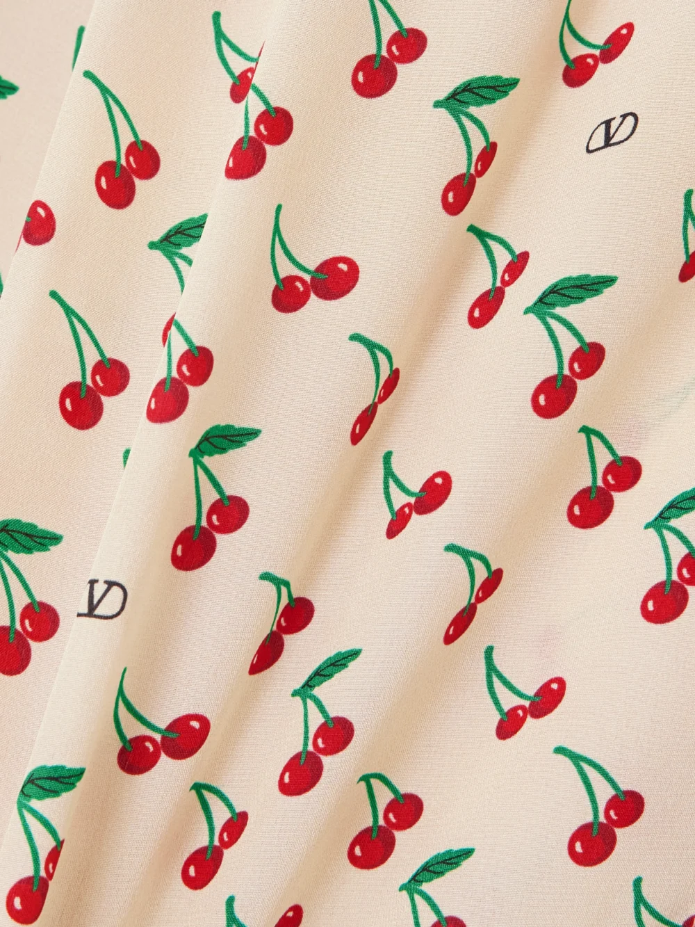 Close-up detail of the Valentino Garavani Printed Silk Crepe De Chine Shirt