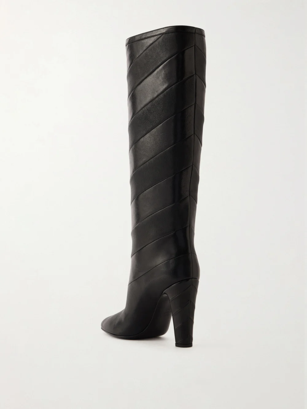 Back view of the Valentino Garavani Rayons 100 Paneled Leather Knee Boots