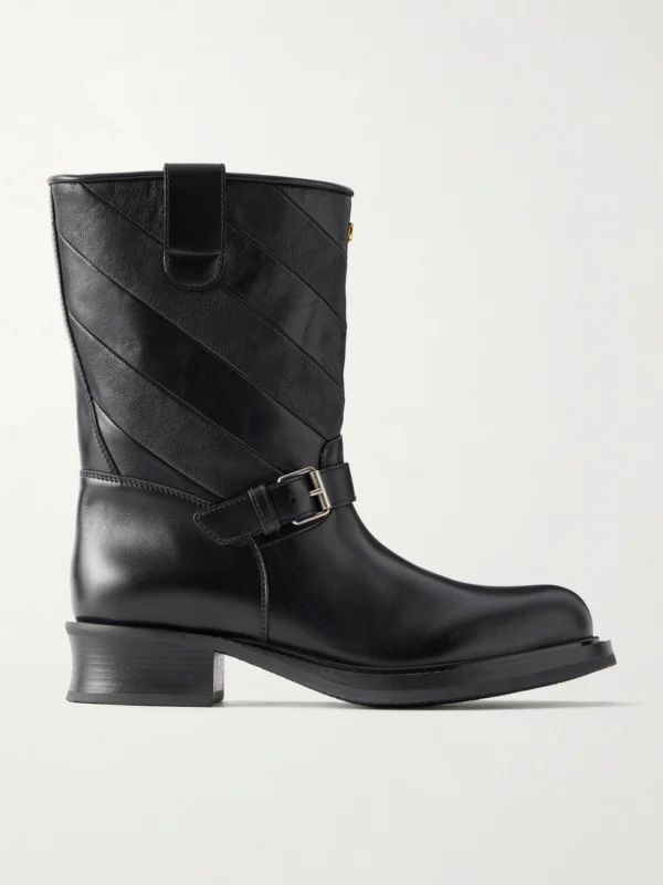 Valentino Garavani Rayons 40 Patchwork Leather Ankle Boots