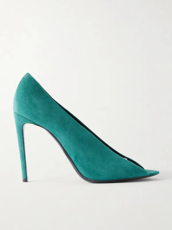 Valentino Garavani Révélé 105 Open-toe Suede Pumps
