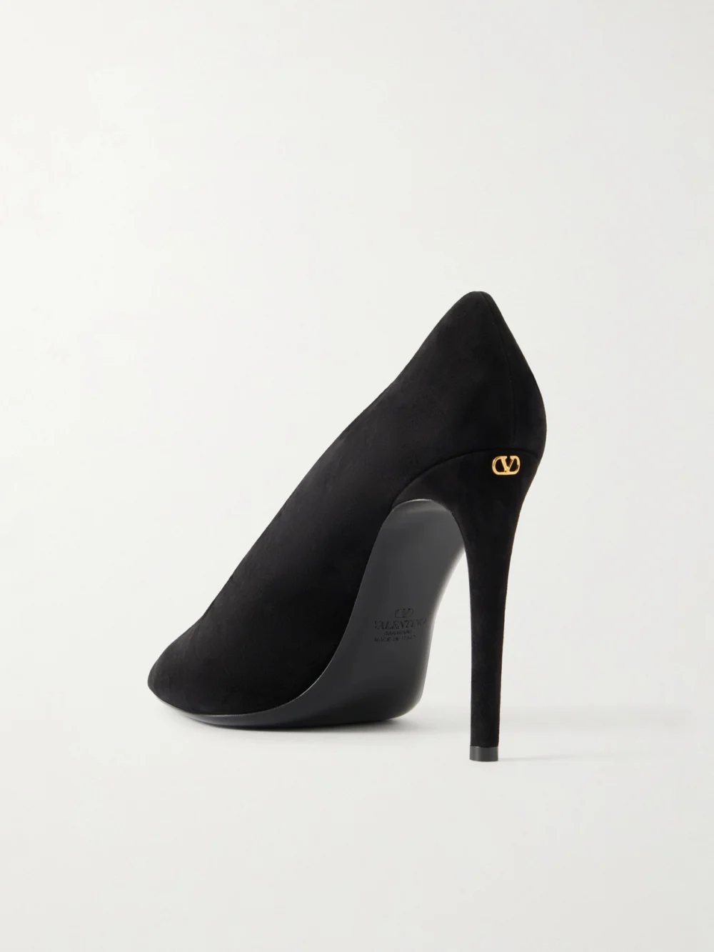 Back view of the Valentino Garavani Révélé Pvc-trimmed Suede Sandals