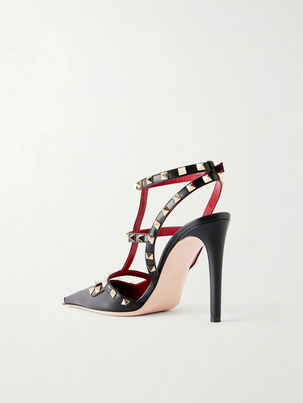 Back view of the Valentino Garavani Rockstud 100 Leather Pumps
