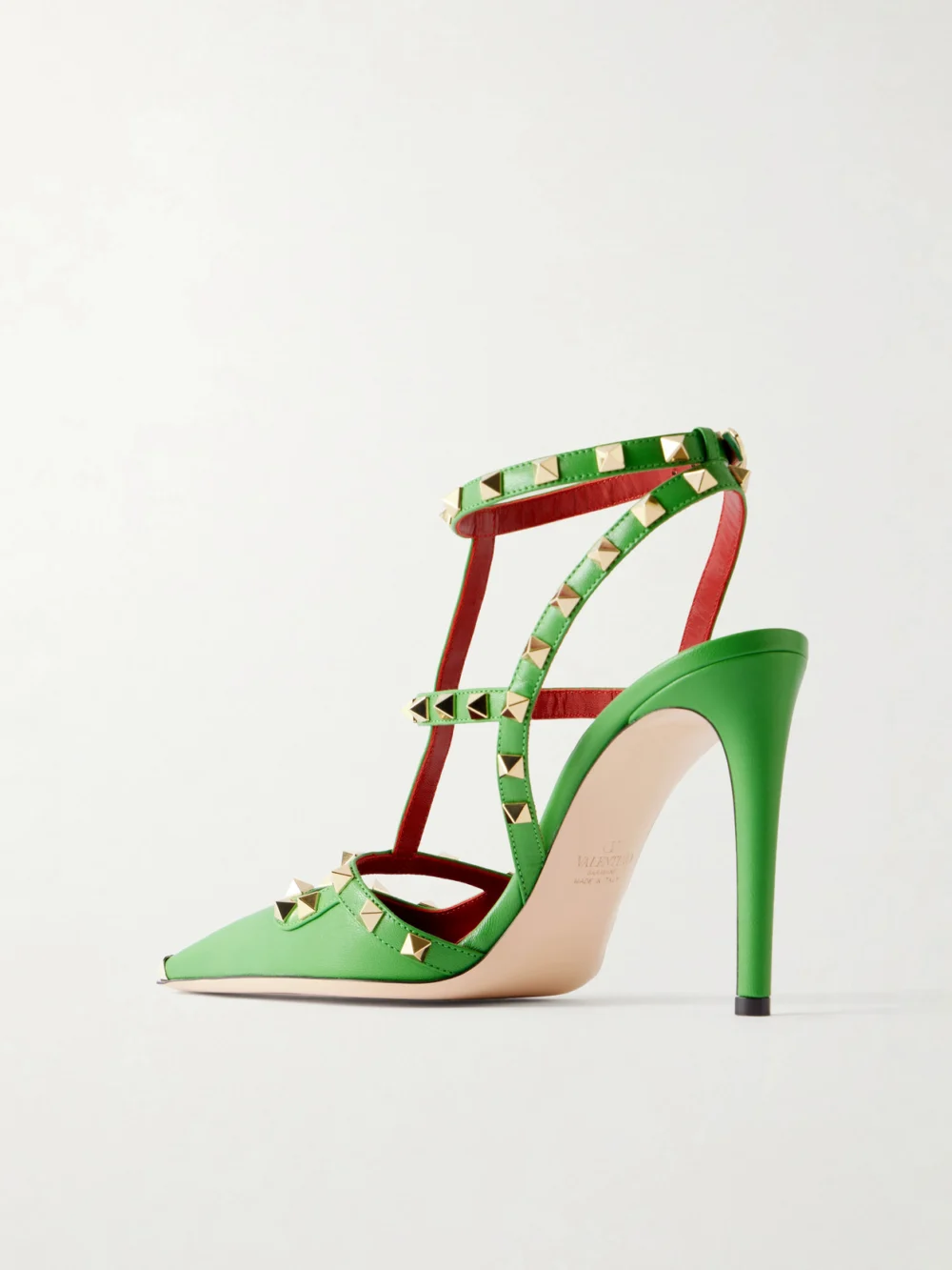 Back view of the Valentino Garavani Rockstud 100 Leather Pumps