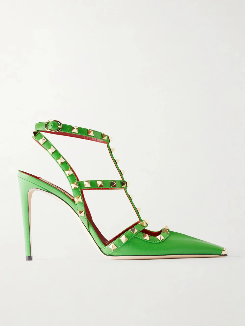 Valentino Garavani Rockstud 100 Leather Pumps in green