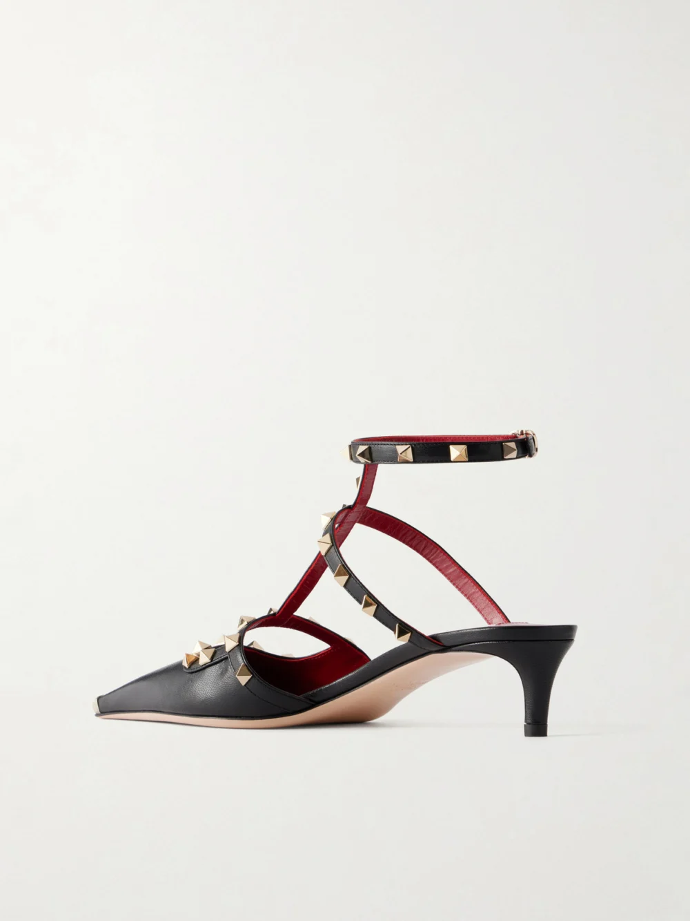 Back view of the Valentino Garavani Rockstud 40 Leather Sandals